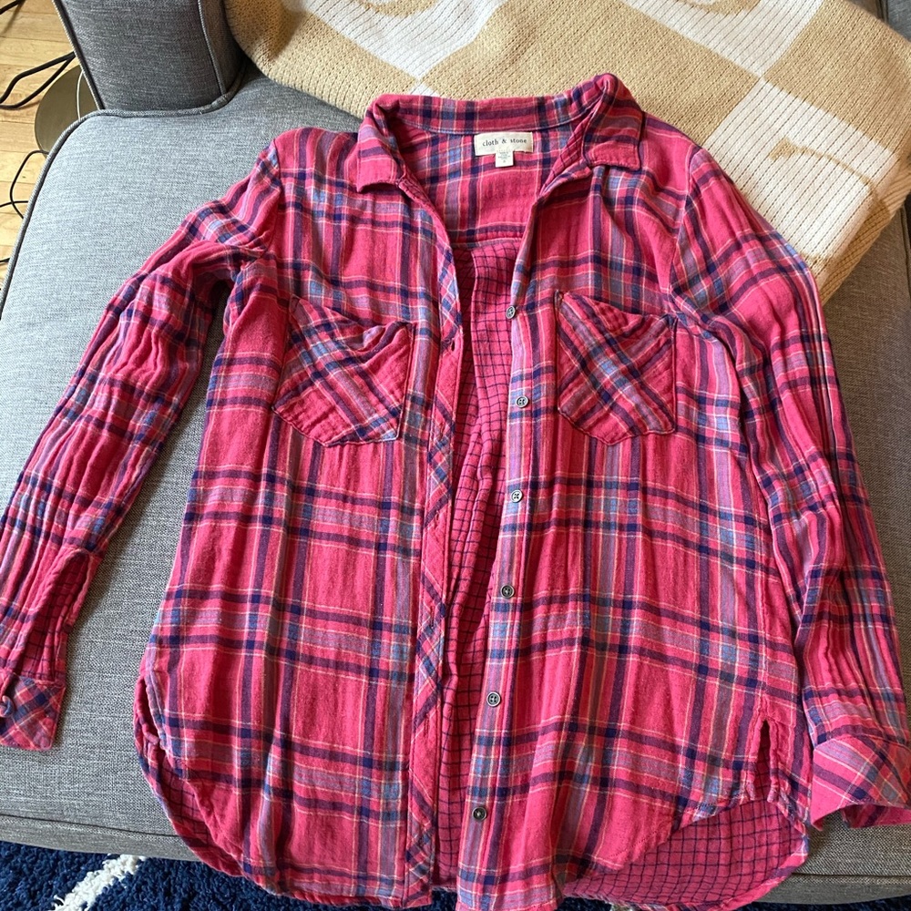 Cloth and Stone plaid button down
